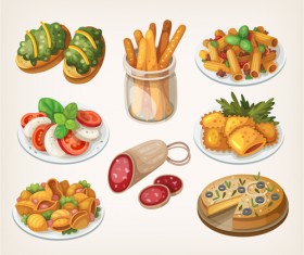 Set of food illustration vectors material 05