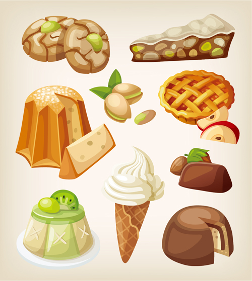 Set of food illustration vectors material 06