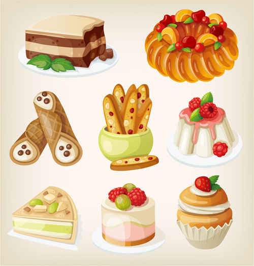 Set of food illustration vectors material 07