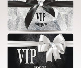 Shiny VIP card with ribbon bow vector