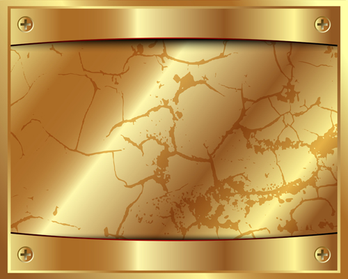 Shiny golden metallic vector background material 05