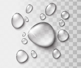 Shiny water drops vector illustration set 01