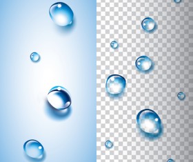 Shiny water drops vector illustration set 02