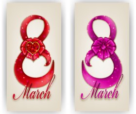 Shiny womens day vector cards