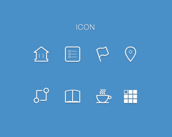 Simple outline icon material