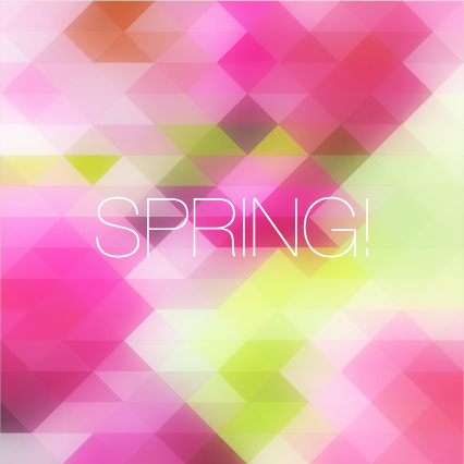 Spring colorful geometric shapes background 01