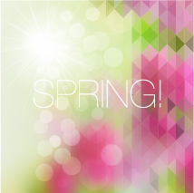 Spring colorful geometric shapes background 02