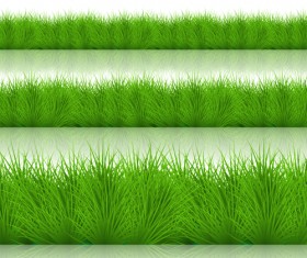 Spring grass borders vector material set 01