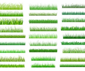 Spring grass borders vector material set 03
