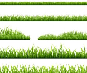 Spring grass borders vector material set 05
