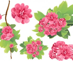 Spring pink flowers vector material