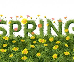 Spring yellow flowers art background