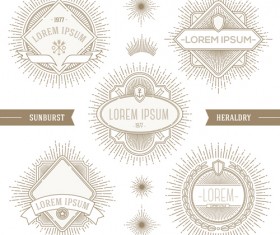 Sunburst line labels vectors 02