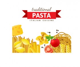 Traditional pasta art background vector 01
