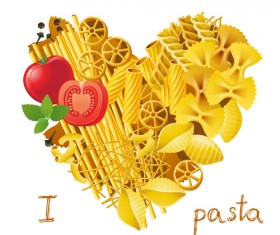 Traditional pasta art background vector 03