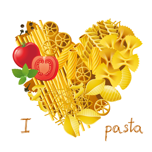 Traditional pasta art background vector 03