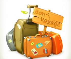 Trunk with wood board vector