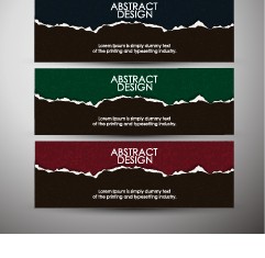 Vector banners torn paper design material 01