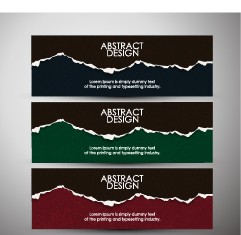 Vector banners torn paper design material 02