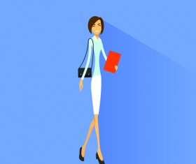 Vector business woman design material set 01