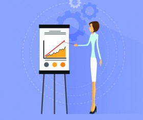 Vector business woman design material set 02