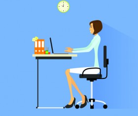 Vector business woman design material set 03