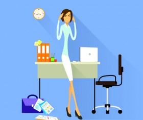 Vector business woman design material set 04