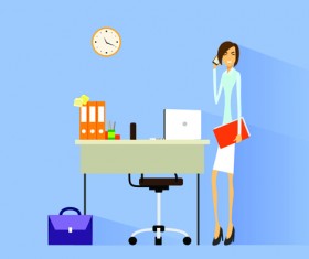 Vector business woman design material set 05