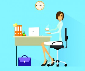 Vector business woman design material set 06