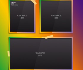 Vector empty photo frames design material 06