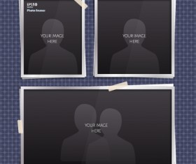 Vector empty photo frames design material 07
