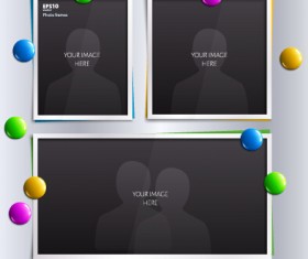 Vector empty photo frames design material 10