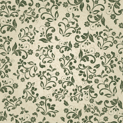 Vector floral retro seamless pattern set 07