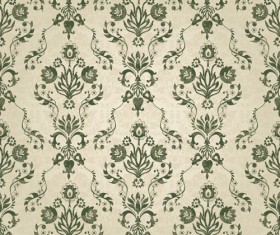 Vector floral retro seamless pattern set 08