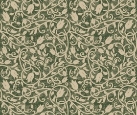 Vector floral retro seamless pattern set 09