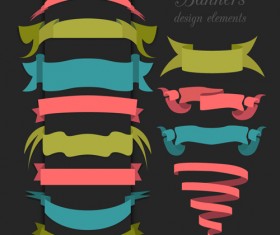 Vector set of ribbon vintage banners 01