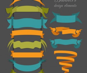 Vector set of ribbon vintage banners 02