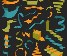 Vector set of ribbon vintage banners 03