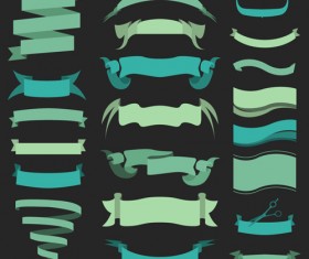 Vector set of ribbon vintage banners 04