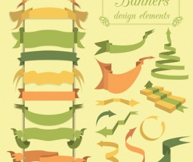 Vector set of ribbon vintage banners 07