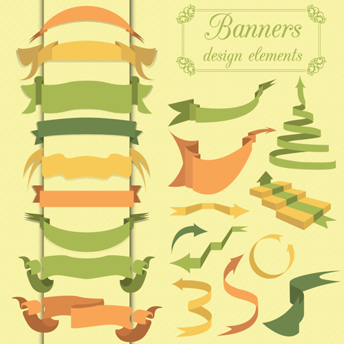 Vector set of ribbon vintage banners 07