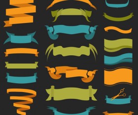 Vector set of ribbon vintage banners 08