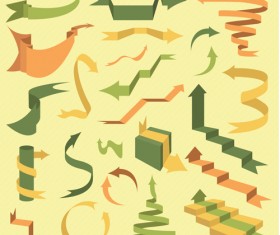 Vector set of ribbon vintage banners 09