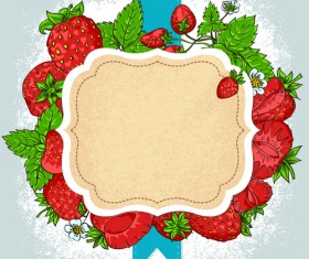 Vector strawberries frame design