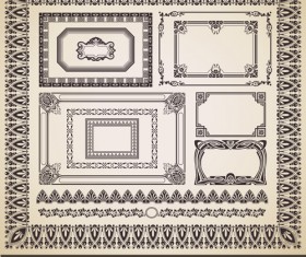 Vintage border pattern with frame design vector 01