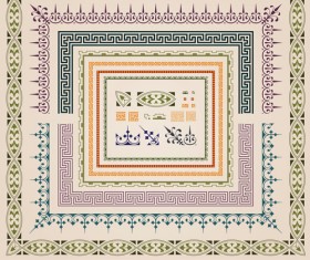 Vintage border pattern with frame design vector 02