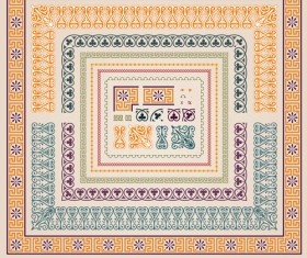 Vintage border pattern with frame design vector 03