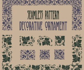Vintage border pattern with frame design vector 04
