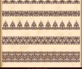 Vintage borders decoration elements vector 04