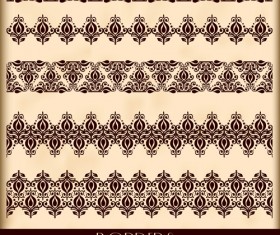 Vintage borders decoration elements vector 05